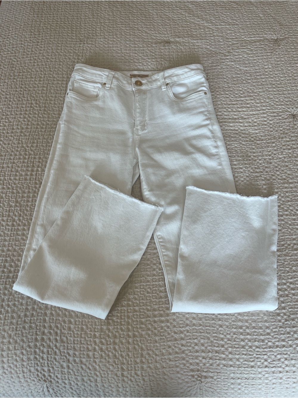 KUT Kelsey Ankle Flare Ecru Size 4 Like New - Picture 4 of 13